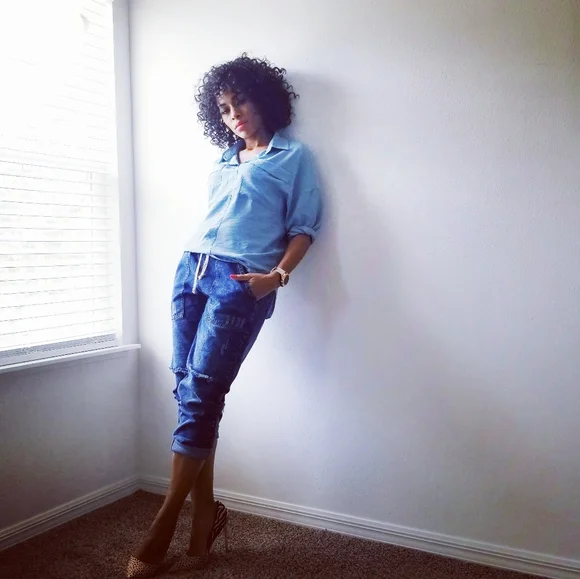 Distressed Denim Jogger - Picture 1 of 4